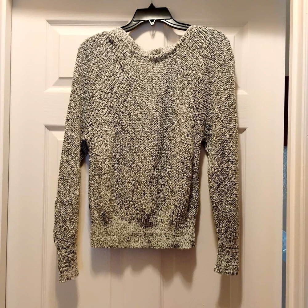 Free People Marled Knit Sweater Gray Fitted Size S